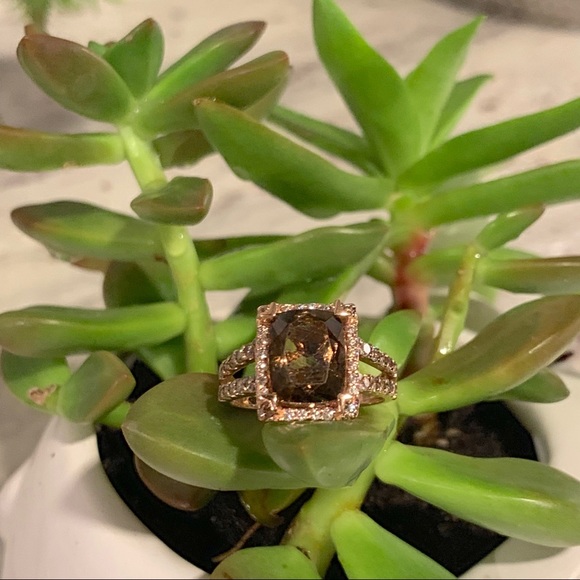 SOLD Le Vian Smoky Quartz and Diamond Ring - Picture 5 of 8